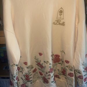 Floral Embroidered Sweatshirt beauty and the beast